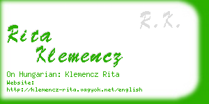 rita klemencz business card